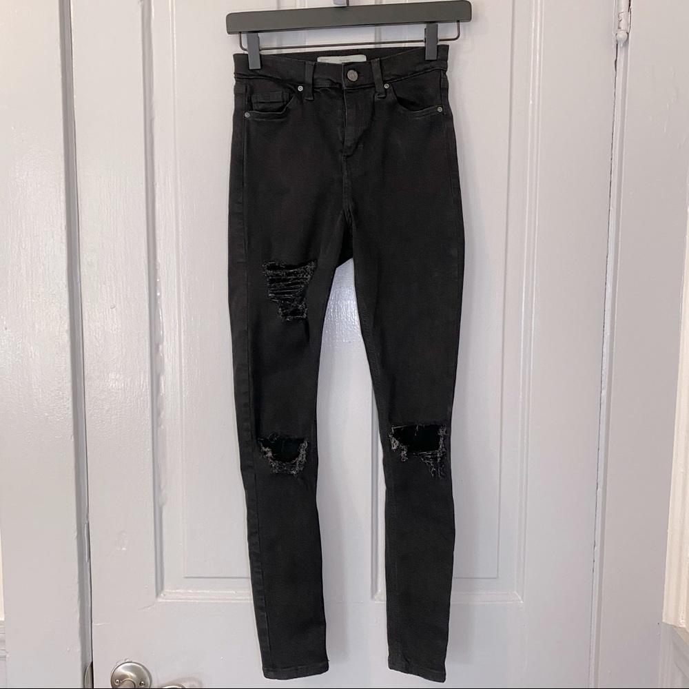 Topshop Jamie High Rise Distressed Jeans